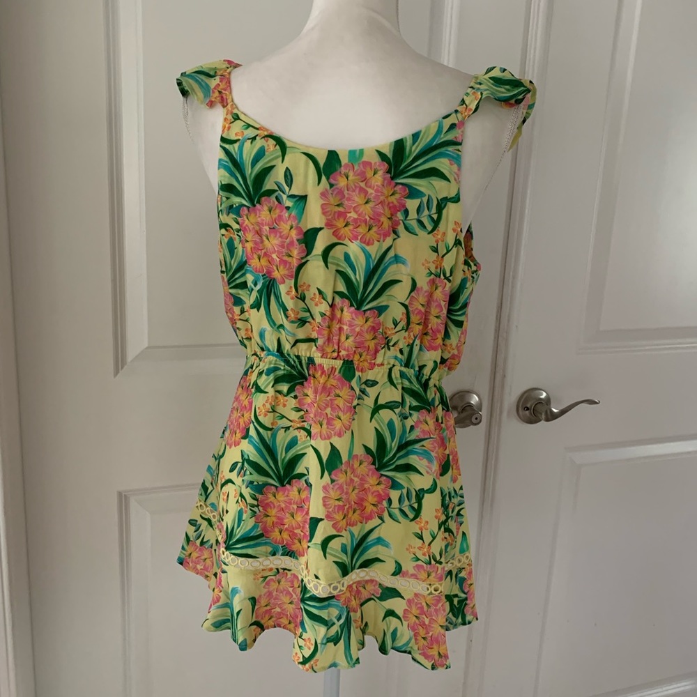 ANTHRO Farm Rio Ruffled Floral Tank - Picture 7 of 14